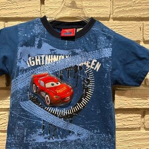 DISNEY Kids Blue Lightning McQueen T-Shirt size 5t